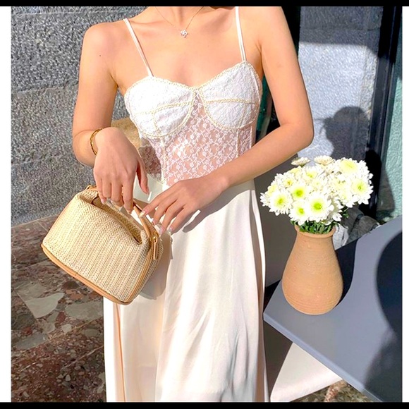 Spaghetti Satin A Line Dress - Picture 3 of 5